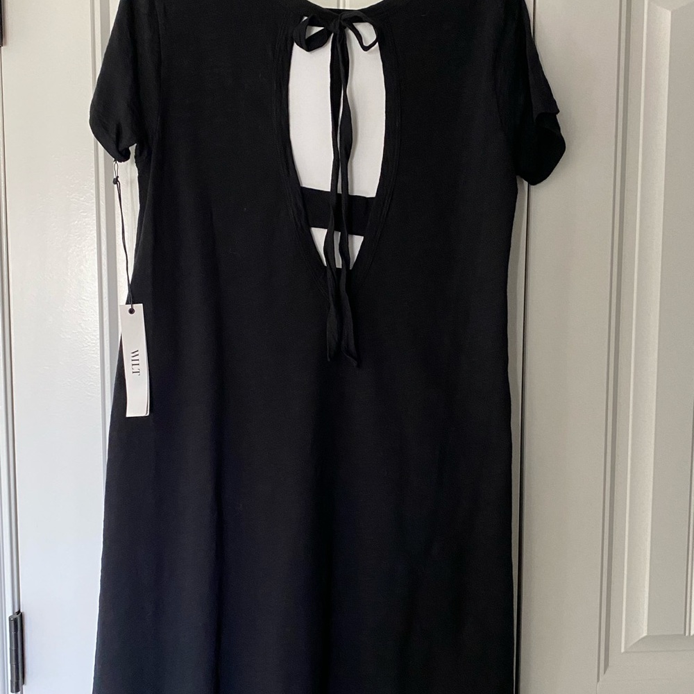 Wilt tie back t shirt dress.  Black cotton size Small. New with Tags